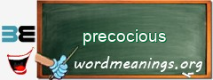 WordMeaning blackboard for precocious